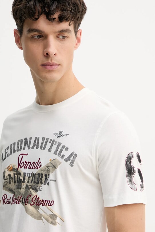 Bavlněné tričko Aeronautica Militare bílá TS2406J641