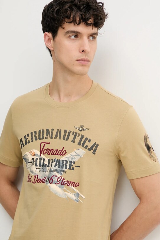 Aeronautica Militare tricou din bumbac verde TS2406J641