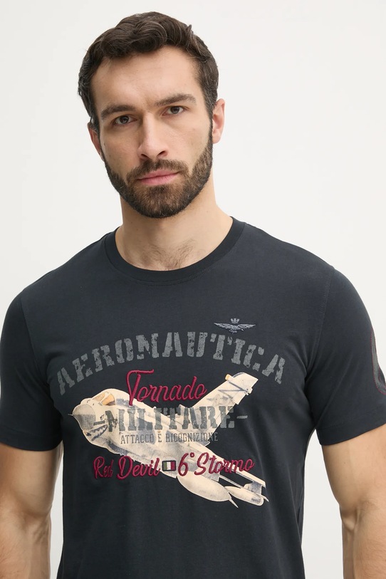 Bavlnené tričko Aeronautica Militare čierna TS2406J641