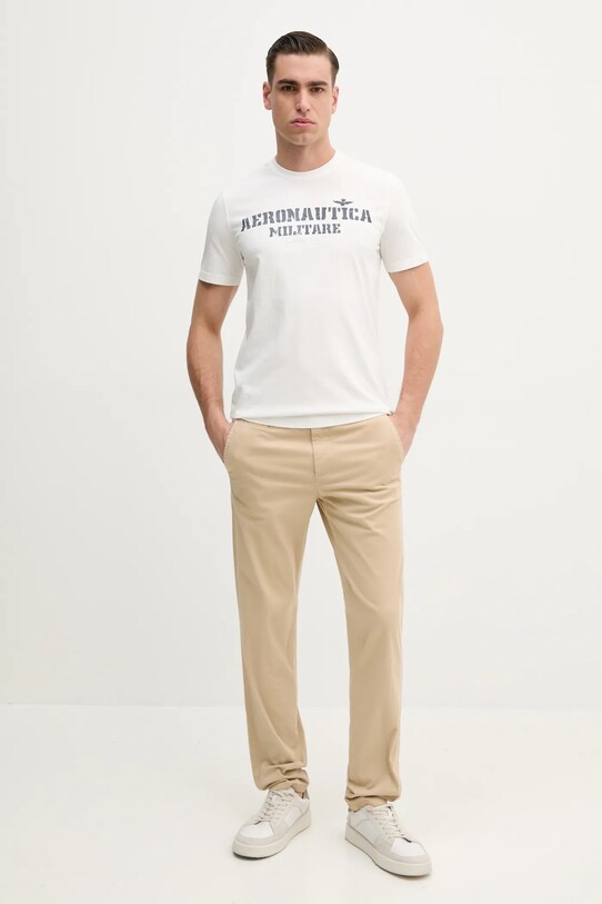 Bavlněné tričko Aeronautica Militare TS2407J677 bílá SS25