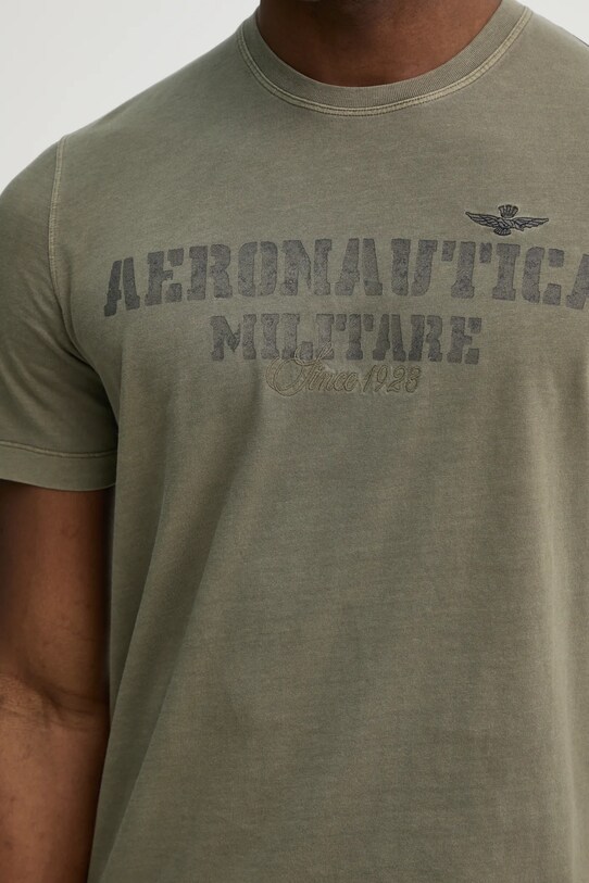 Aeronautica Militare tricou din bumbac TS2407J677 verde