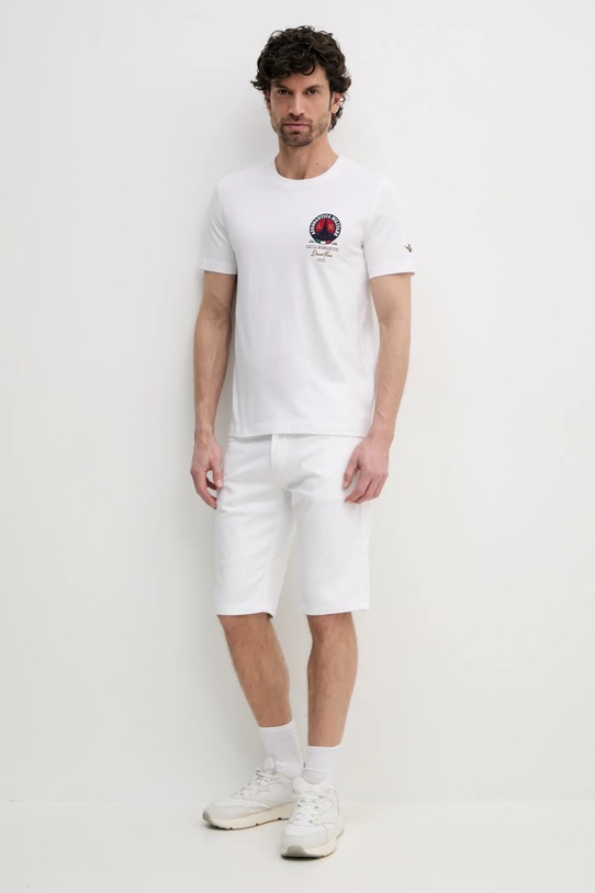 Aeronautica Militare t-shirt bawełniany TS2408J592 beżowy SS25