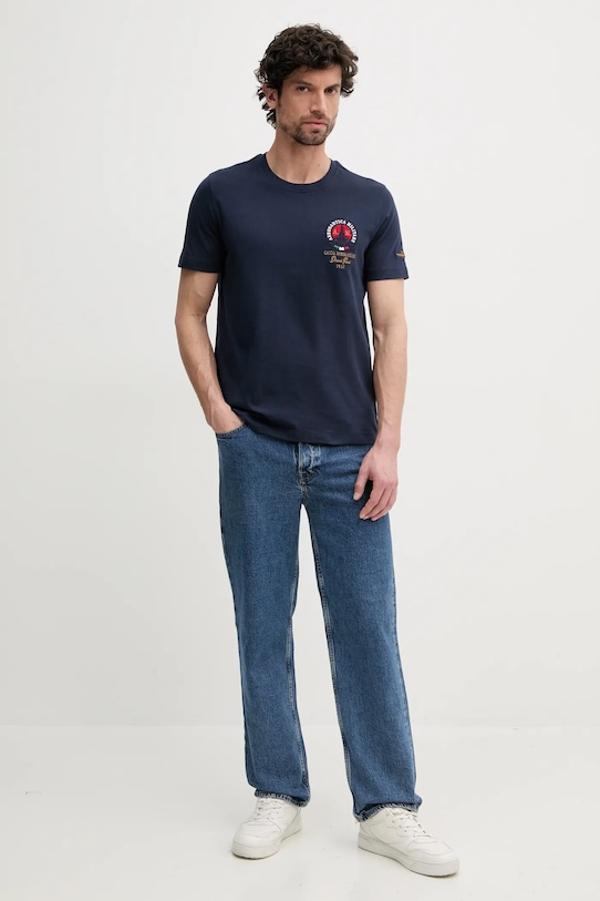 Bavlnené tričko Aeronautica Militare TS2408J592 tmavomodrá SS25