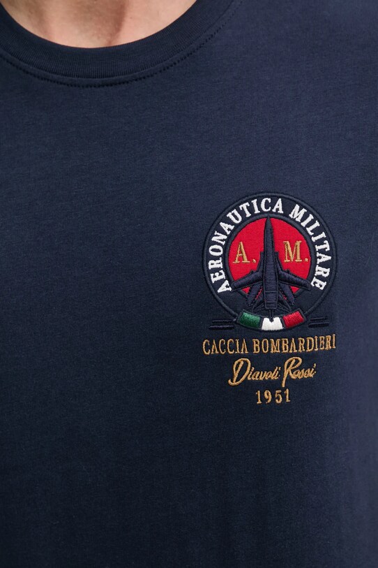 Bavlněné tričko Aeronautica Militare TS2408J592 námořnická modř