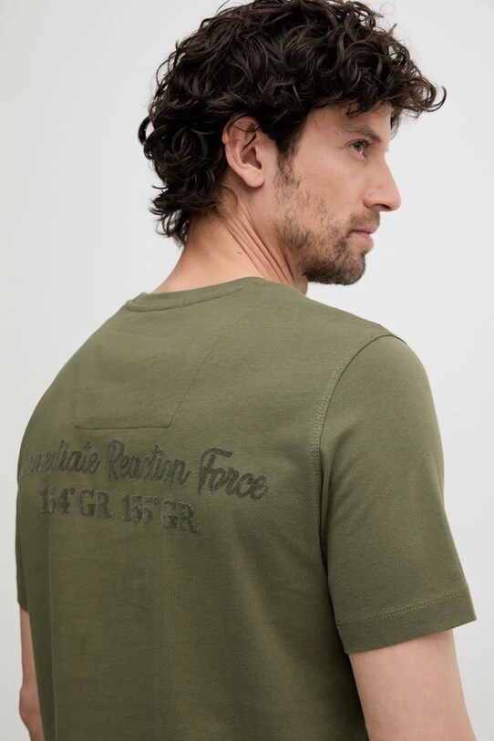 Bavlněné tričko Aeronautica Militare zelená TS2408J592