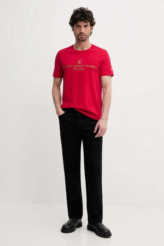 Памучна тениска Aeronautica Militare TS2410J592 червен SS25