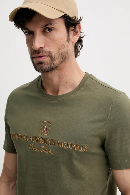 Bavlněné tričko Aeronautica Militare zelená TS2410J592
