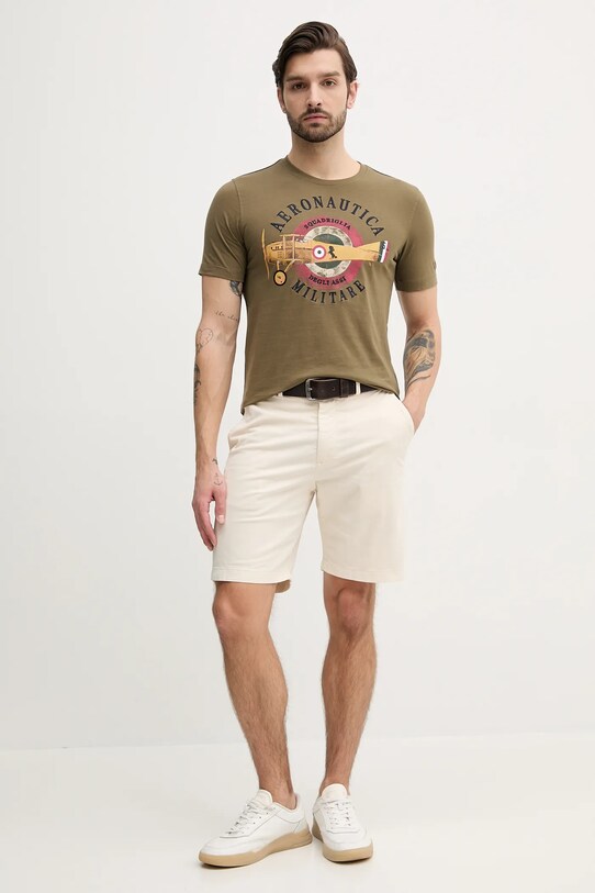 Aeronautica Militare tricou din bumbac TS2414J641 verde SS25