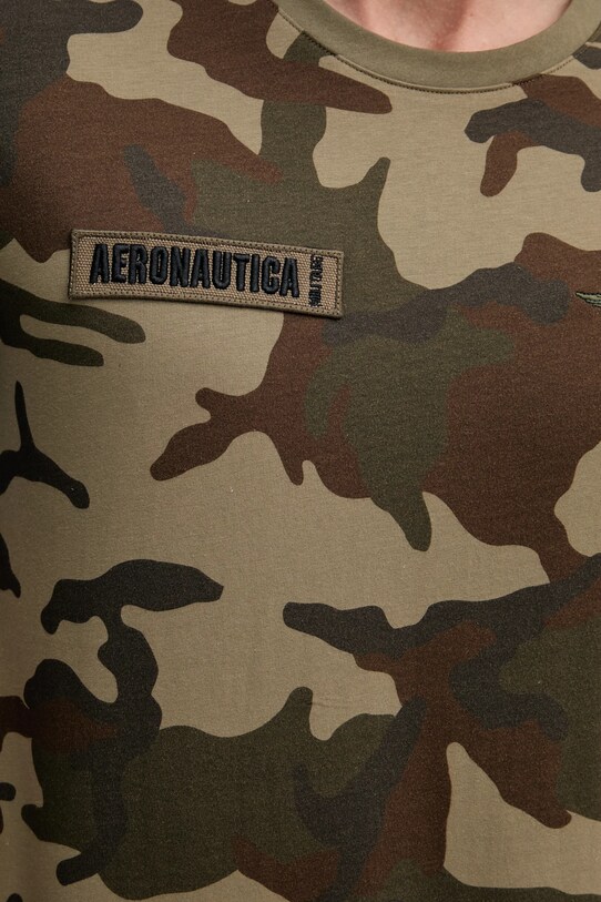 Βαμβακερό μπλουζάκι Aeronautica Militare TS2415J684 πράσινο