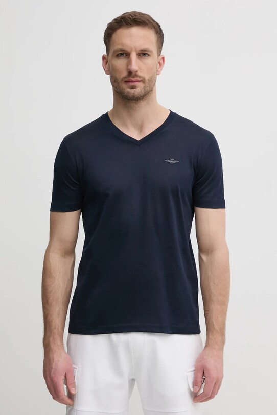 Aeronautica Militare tricou din bumbac imprimeu bleumarin TS2418J683