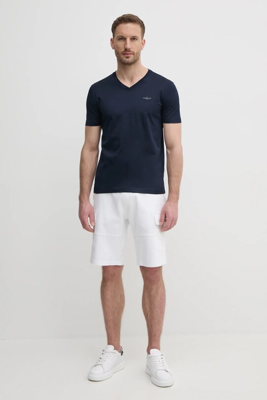 Бавовняна футболка Aeronautica Militare TS2418J683 темно-синій SS25