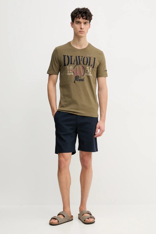 Aeronautica Militare tricou din bumbac TS2422J686 verde SS25