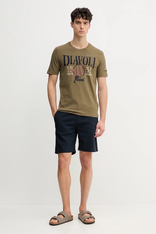 Βαμβακερό μπλουζάκι Aeronautica Militare TS2422J686 πράσινο SS25