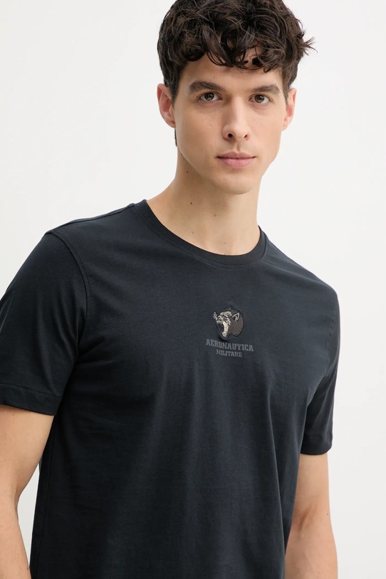 Хлопковая футболка Aeronautica Militare тёмно-синий TS2424J641
