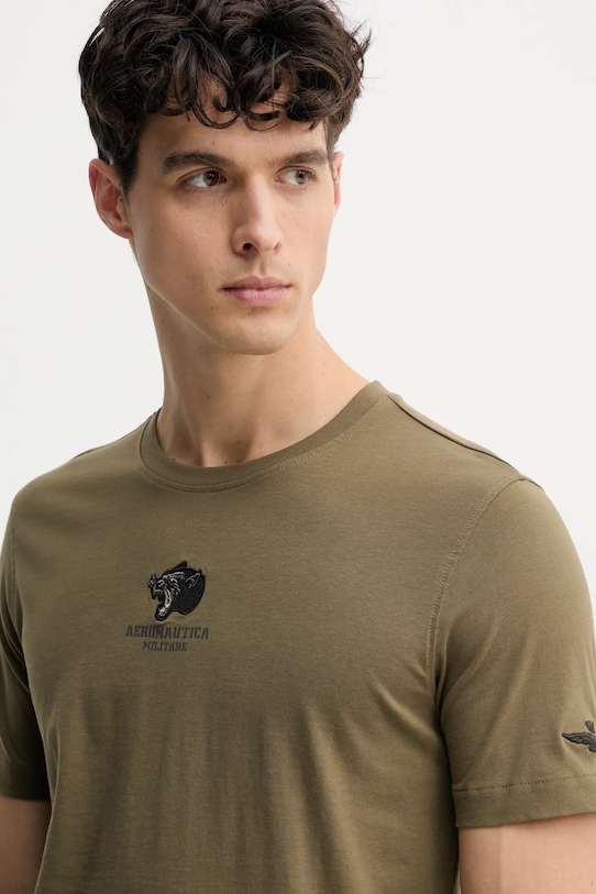 Aeronautica Militare tricou din bumbac verde TS2424J641