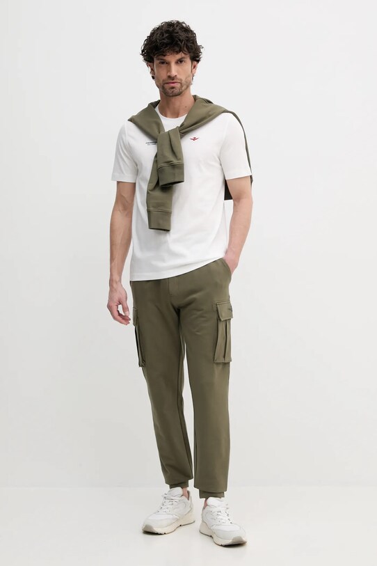 Βαμβακερό μπλουζάκι Aeronautica Militare TS2429J634 μπεζ SS25