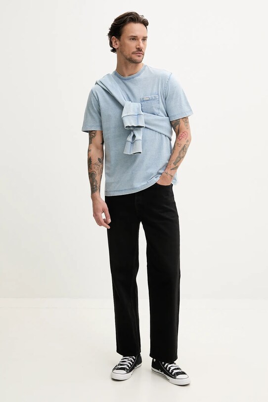 Хлопковая футболка Guess Jeans M5GI50.KCTG1 голубой SS25