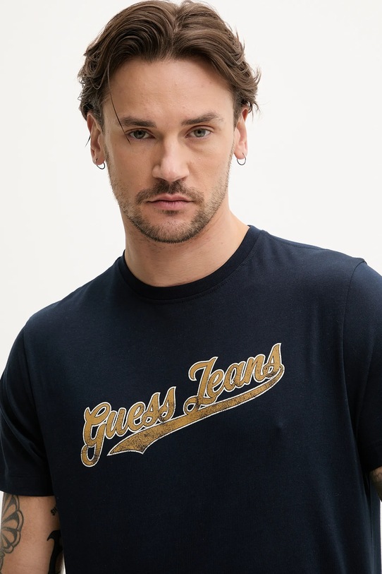 Guess Jeans tricou din bumbac bleumarin M5GI54.K8FQ4