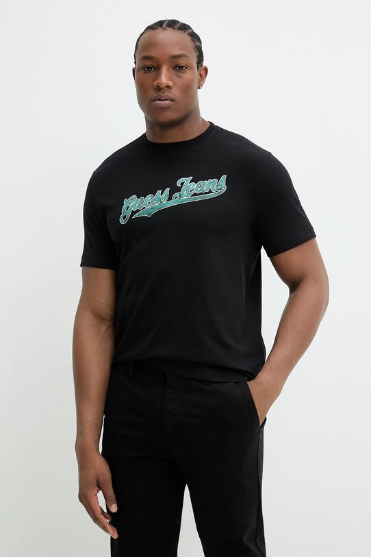 Guess Jeans tricou din bumbac print negru M5GI54.K8FQ4
