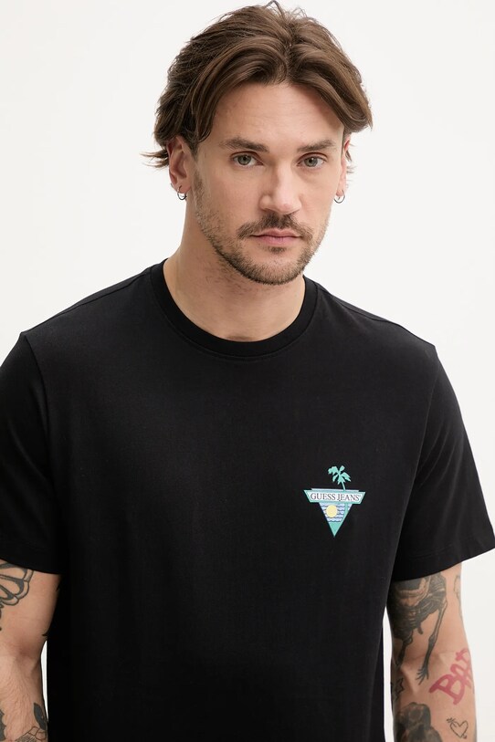 Бавовняна футболка Guess Jeans чорний M5GI55.K8FQ4