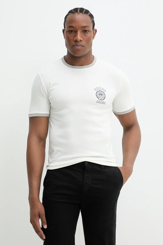 Guess Jeans t-shirt in cotone slim beige M5GI57.KCTX1