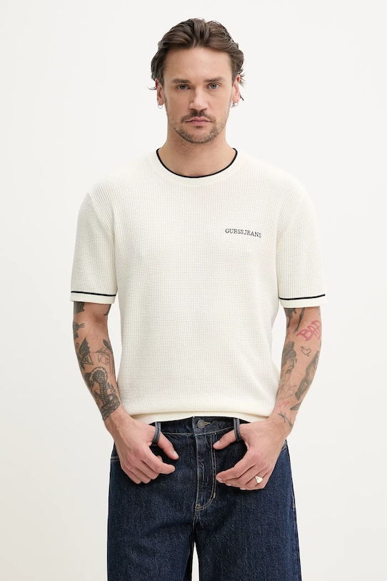 Guess Jeans t-shirt bawełniany bawełna beżowy M5GR17.Z3HM1