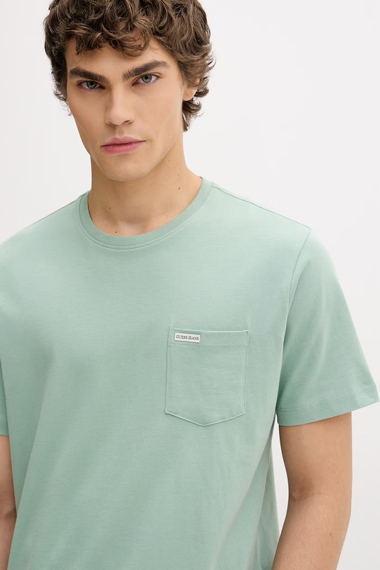 Bavlněné tričko Guess Jeans zelená M5RI74.K8FQ4