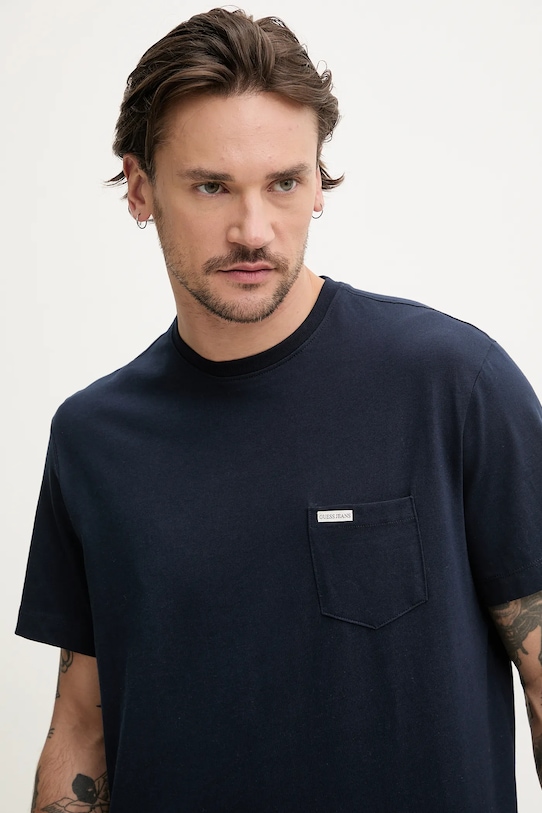 Guess Jeans t-shirt bawełniany bawełna granatowy M5RI74.K8FQ4