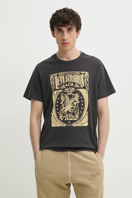 Βαμβακερό μπλουζάκι Levi's GRAPHIC CREWNECK TEE βαμβάκι γκρί 22491.1854