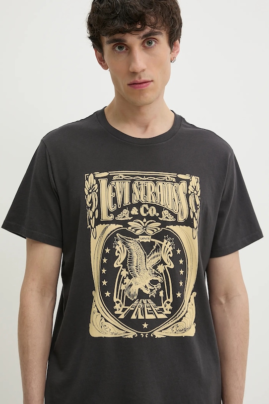 Βαμβακερό μπλουζάκι Levi's GRAPHIC CREWNECK TEE γκρί 22491.1854