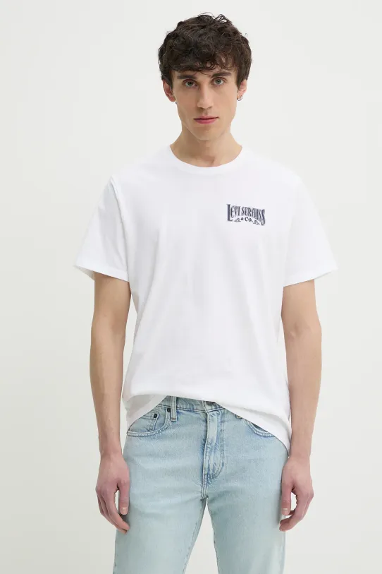 Odzież Levi's t-shirt bawełniany GRAPHIC CREWNECK TEE 22491.1855 biały