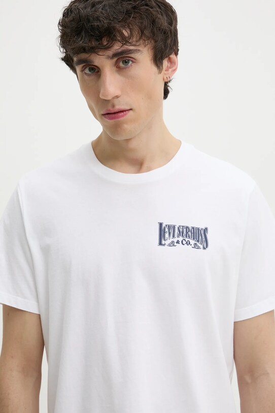 Levi's tricou din bumbac GRAPHIC CREWNECK TEE alb 22491.1855