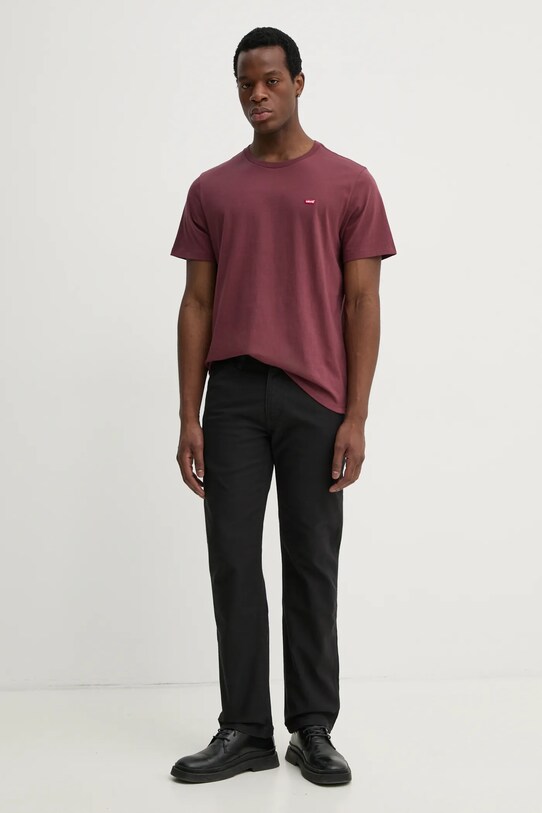 Bavlněné tričko Levi's SS ORIGINAL HM TEE 56605.0199 burgundské SS25
