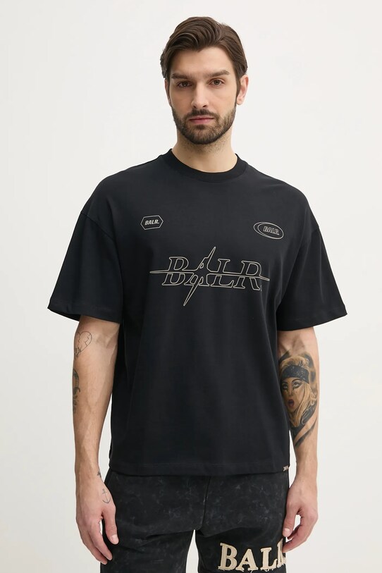 BALR. tricou din bumbac print negru B1112.1299