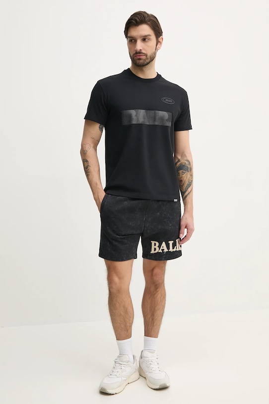 BALR. t-shirt bawełniany B1112.1301 czarny SS25