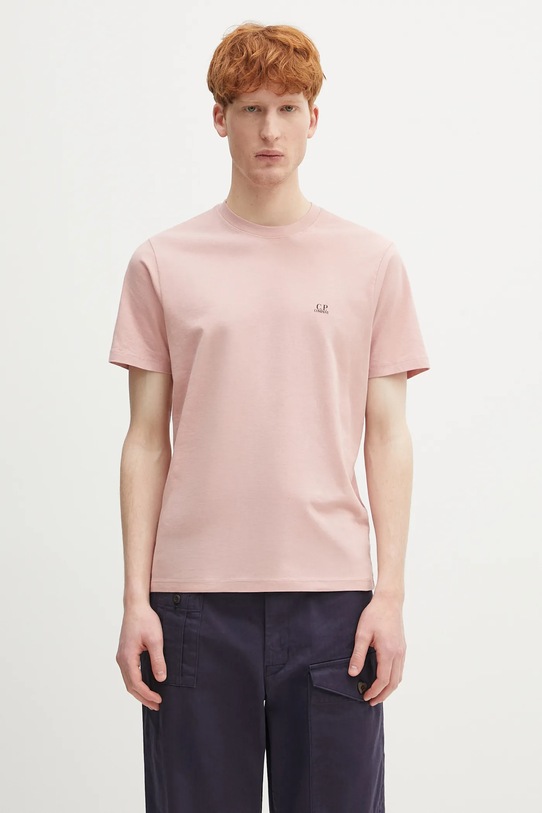 C.P. Company t-shirt bawełniany nadruk różowy 18CMTS030A005100W