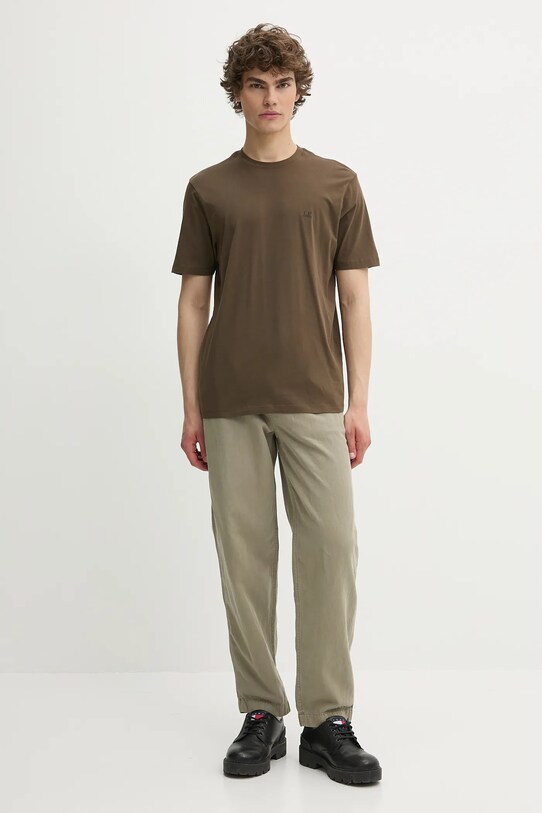 C.P. Company pamut póló 18CMTS030A005100W zöld SS25