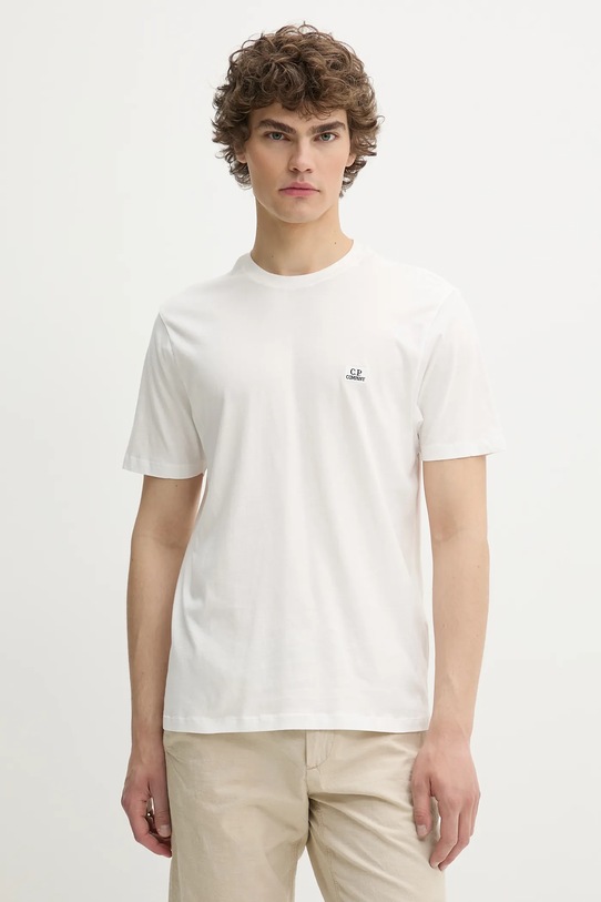 C.P. Company t-shirt bawełniany bawełna biały 18CMTS031A005100W