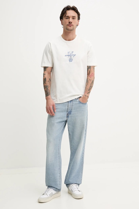 C.P. Company t-shirt in cotone 18CMTS109A110301W beige SS25