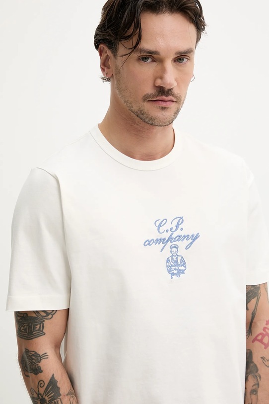 C.P. Company t-shirt in cotone beige 18CMTS109A110301W