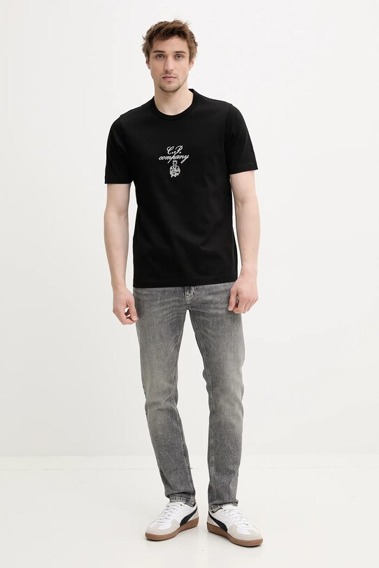 Bavlnené tričko C.P. Company 18CMTS109A110301W čierna SS25