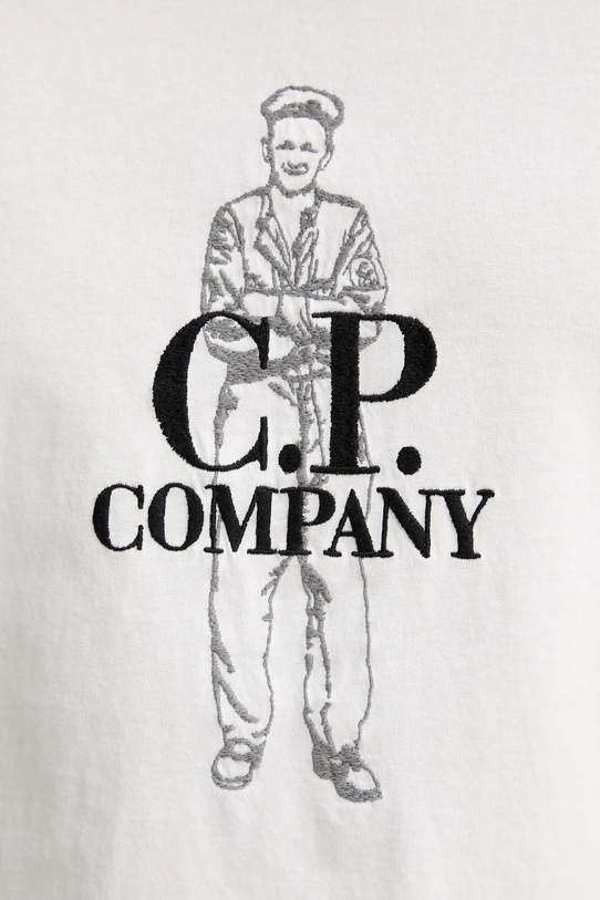 C.P. Company t-shirt bawełniany 18CMTS288A006057O biały