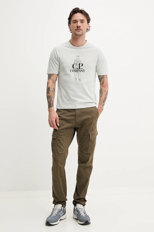 C.P. Company t-shirt bawełniany 18CMTS288A006057O szary SS25