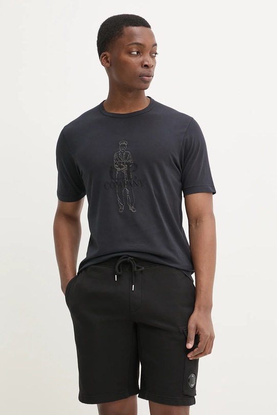 Pamučna majica C.P. Company pamuk mornarsko plava 18CMTS288A006057O