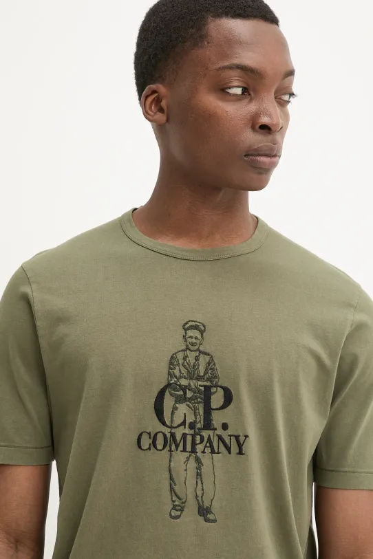 C.P. Company t-shirt bawełniany zielony 18CMTS288A006057O