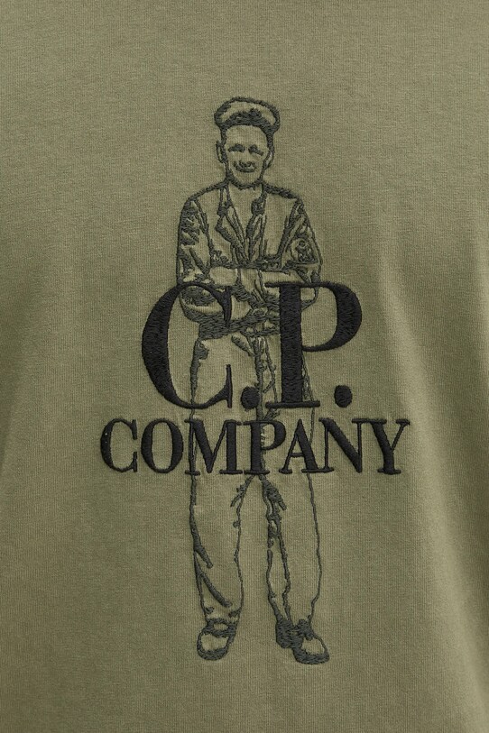 Бавовняна футболка C.P. Company 18CMTS288A006057O зелений