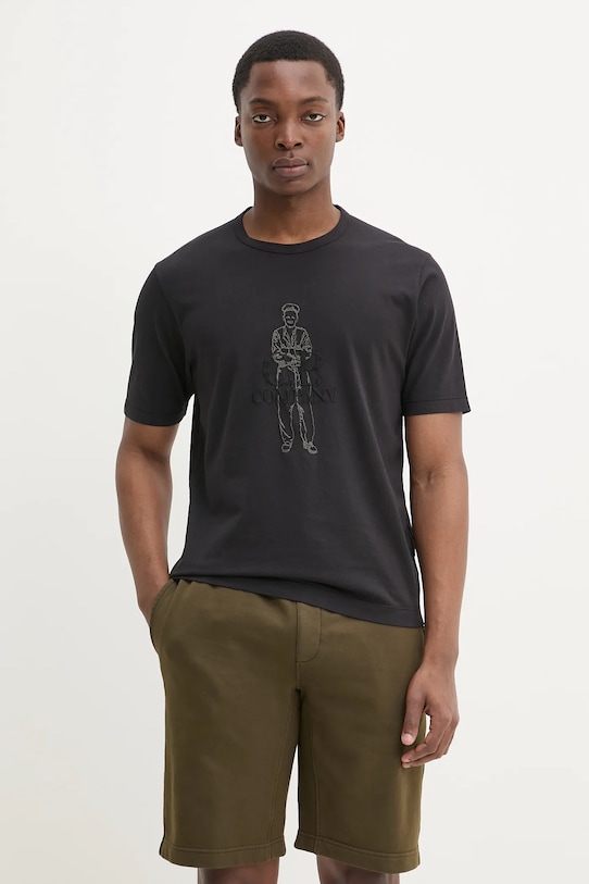 C.P. Company t-shirt bawełniany regular czarny 18CMTS288A006057O