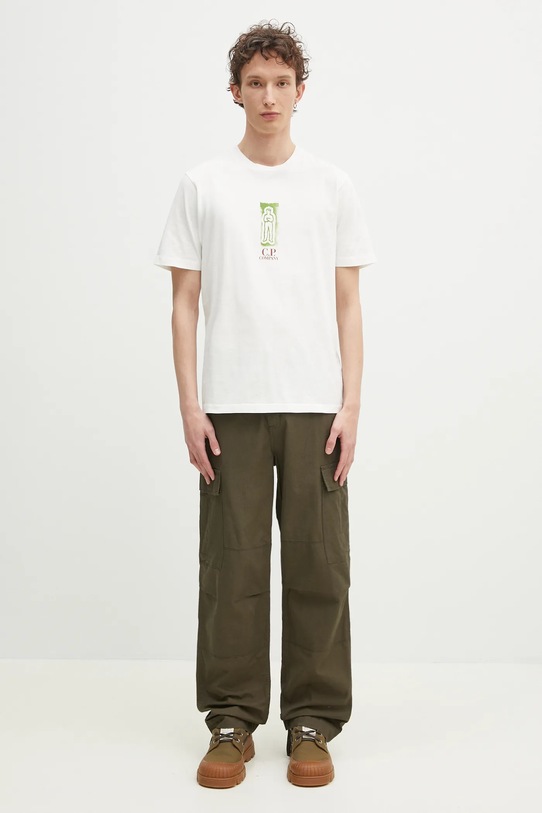 Памучна тениска C.P. Company 18CMTS310A005431G бежов