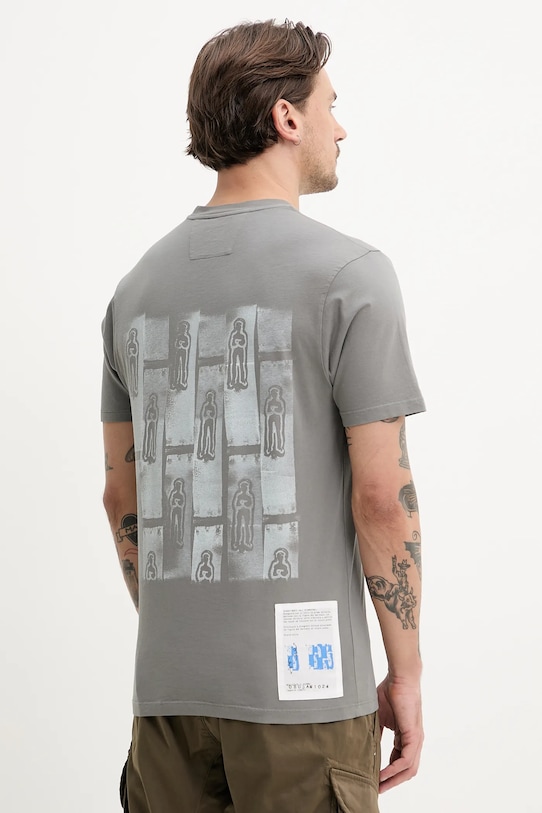 C.P. Company t-shirt bawełniany nadruk szary 18CMTS310A005431G