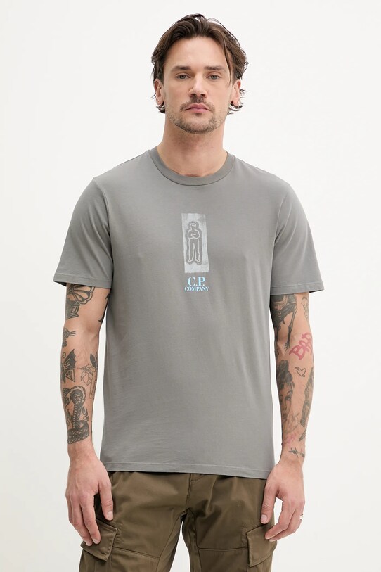 Odzież C.P. Company t-shirt bawełniany 18CMTS310A005431G szary